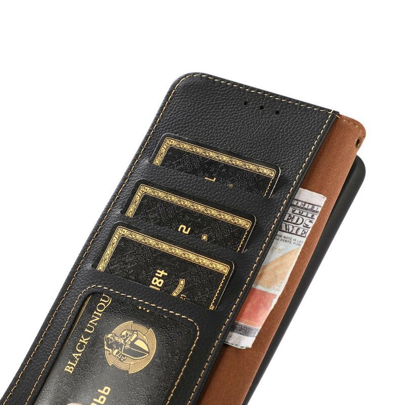 Kožené Pouzdro Na Xiaomi Redmi Note 10 5G Khazneh Rfid Pravá Kůže