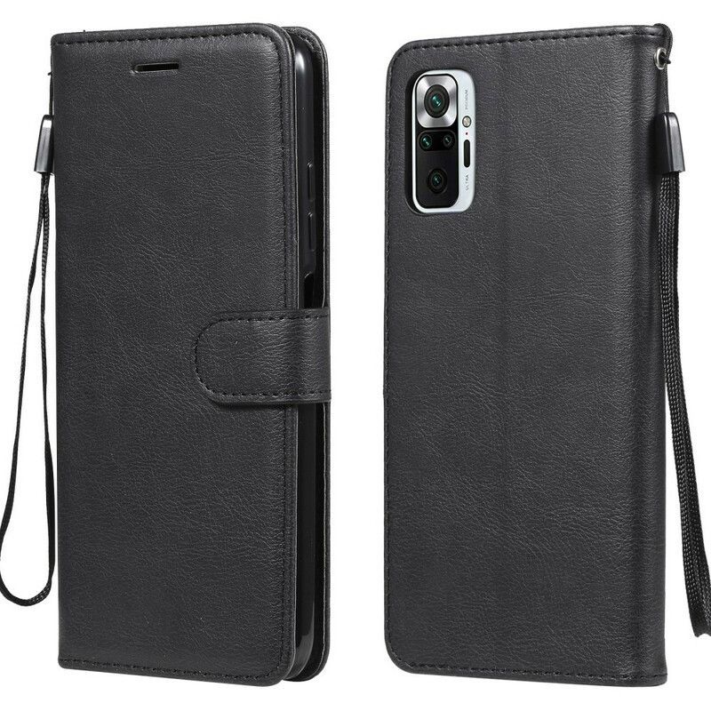 Kožené Pouzdro Na Xiaomi Redmi Note 10 5G Černobílý