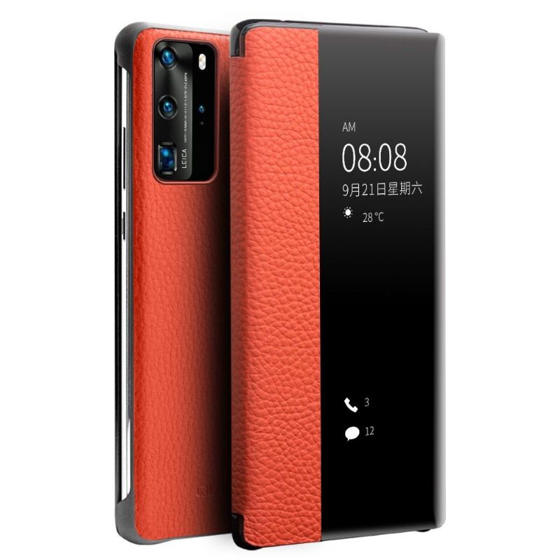 Flipové Pouzdro Na Huawei P40 Pro Kožené Pouzdro Kožené Okno