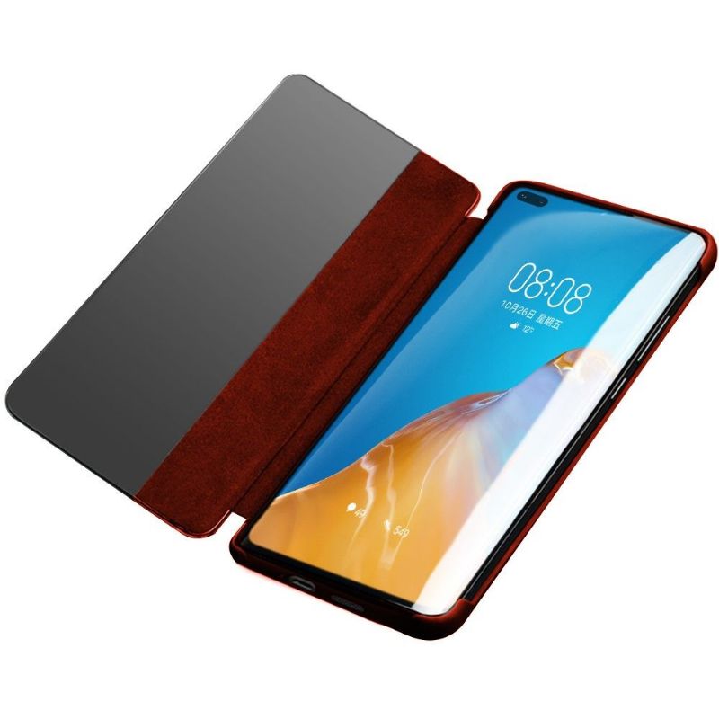 Flipové Pouzdro Na Huawei P40 Pro Kožené Pouzdro Kožené Okno