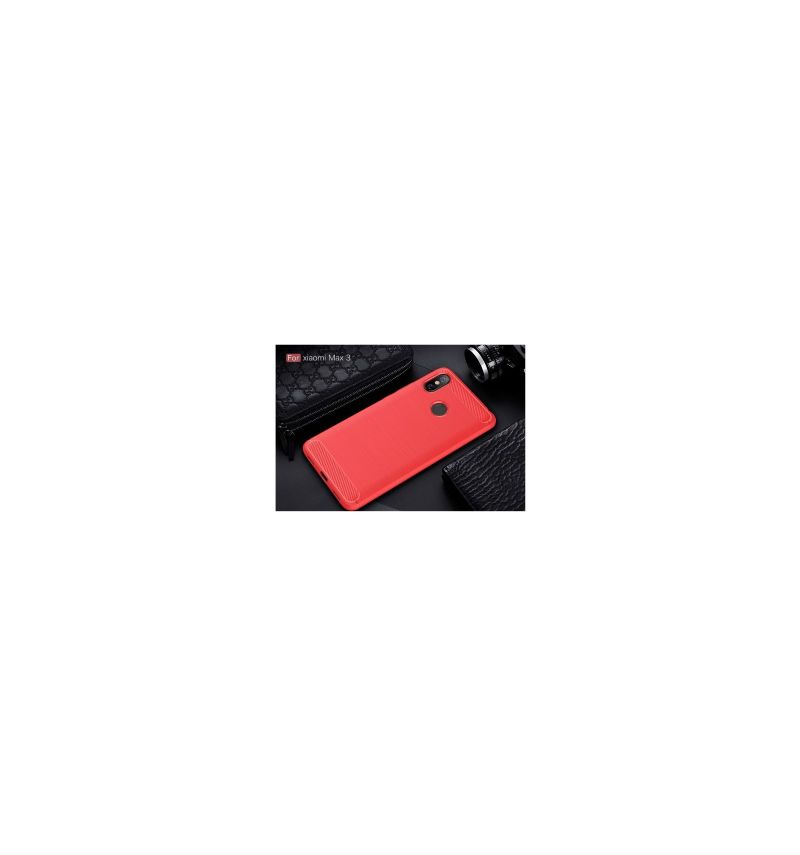 Kryt Na Xiaomi Mi Max 3 Kartáčovaný Uhlík