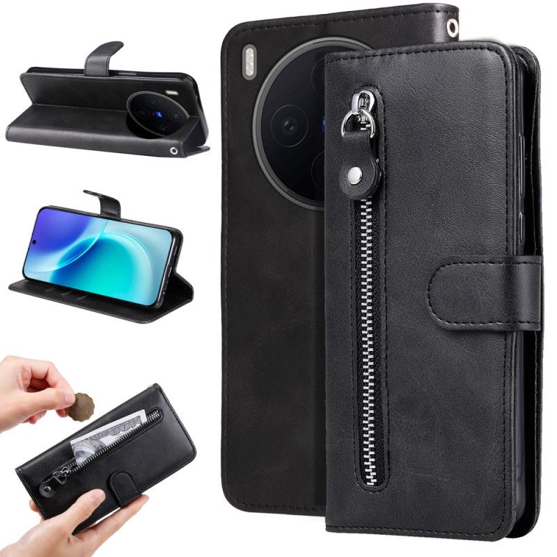 Kožený Kryt Na Vivo X300 Kapsa Na Zip