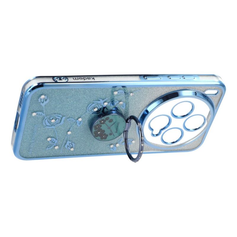 Kryt Vivo X300 Pouzdro Na Prsteny S Květinami A Kamínky Kadem