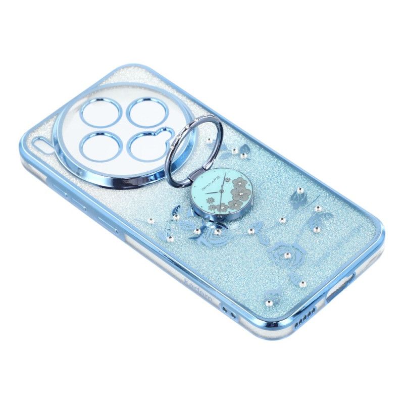 Kryt Vivo X300 Pouzdro Na Prsteny S Květinami A Kamínky Kadem