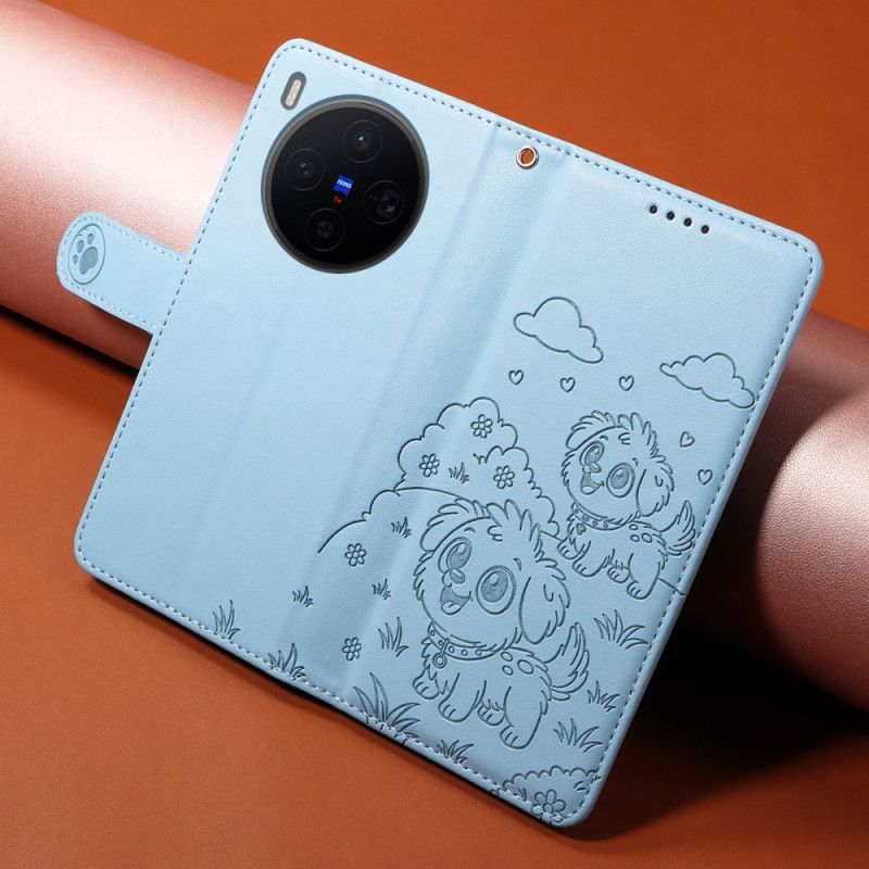 Peněženková Pouzdra Vivo X300 Kryty Na Mobil Rfid Ochrana S Gravírováním Psa