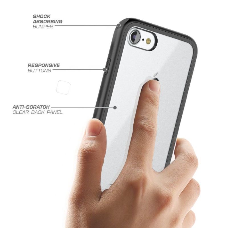 Kryt Na iPhone 7 / 8 / SE (2020) Transparentní Konturový Kovový Efekt