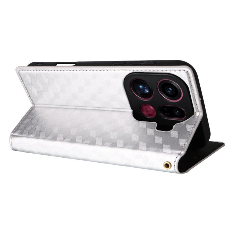 Kožené Pouzdro Folio Na Oppo Find X9 Pro 5g Kosočtvercový Vzor