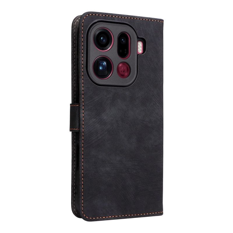 Kožený Kryt Oppo Find X9 Pro 5g Semišový Efekt S Ramínky