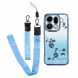 Kryt Oppo Find X9 Pro 5g Květiny A Kamínky S Ramínky