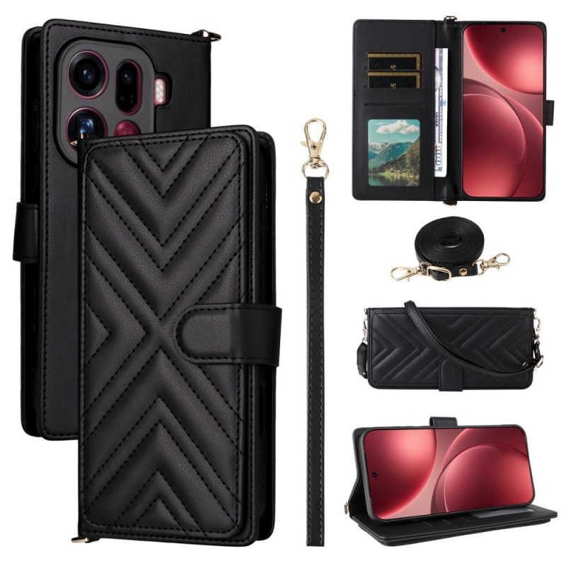 Peněženková Pouzdra Oppo Find X9 Pro 5g Kryty Na Mobil Prošívané S Ramínky