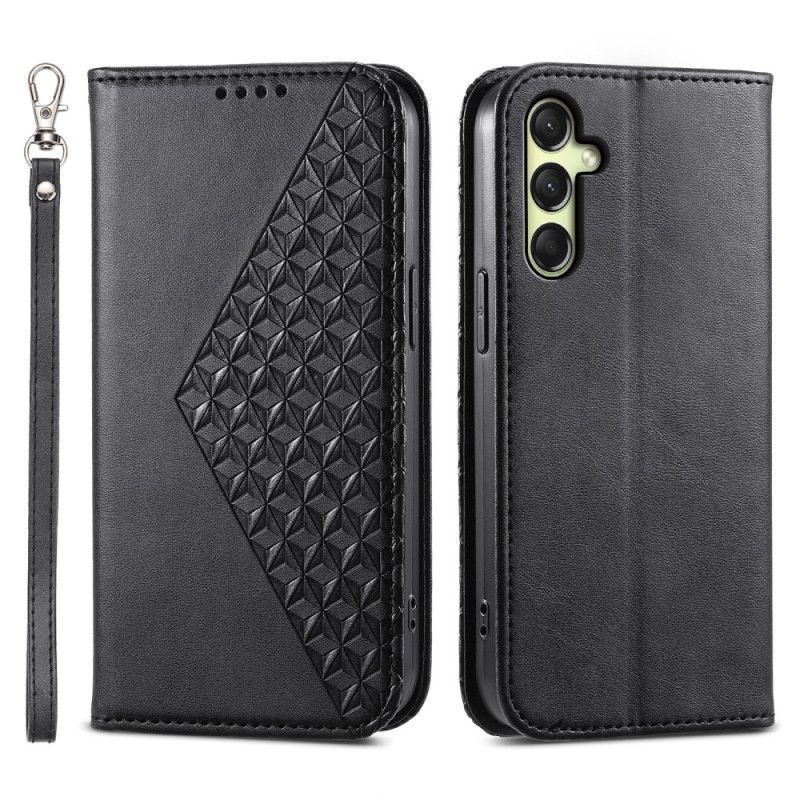 Kožené Pouzdro Folio Samsung Galaxy A16 5g Tištěné Kostky