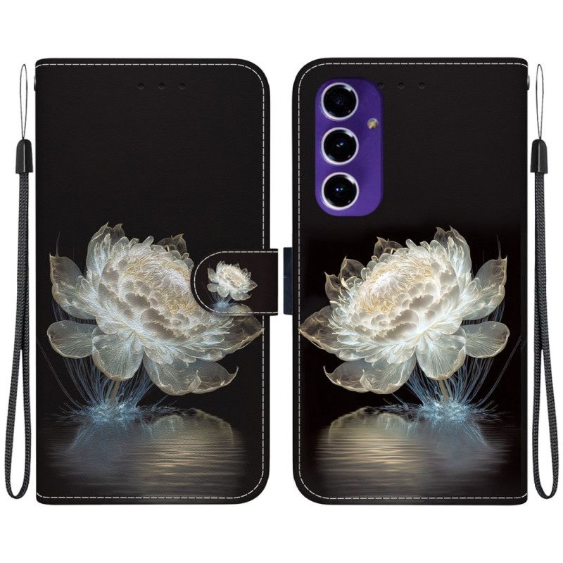 Kožený Kryt Na Samsung Galaxy A16 5g Křišťálová Pivoňka