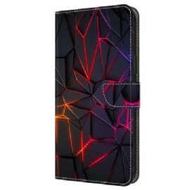 Kožený Kryt Na Samsung Galaxy A16 5g Vzorek Červených Prasklin