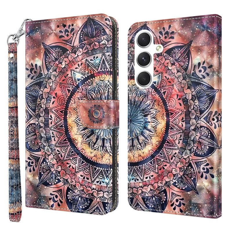 Kožený Kryt Samsung Galaxy A16 5g Barevná Mandala S Popruhem
