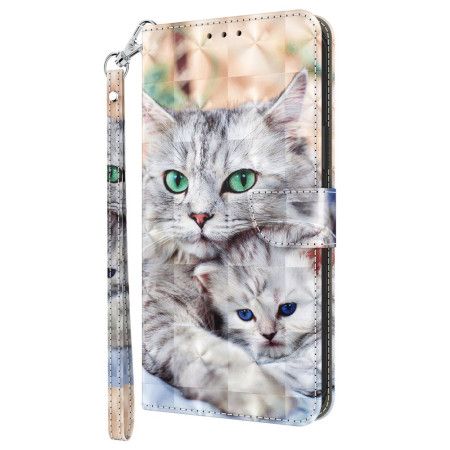 Kožený Kryt Samsung Galaxy A16 5g Dvě Tanga Kočky