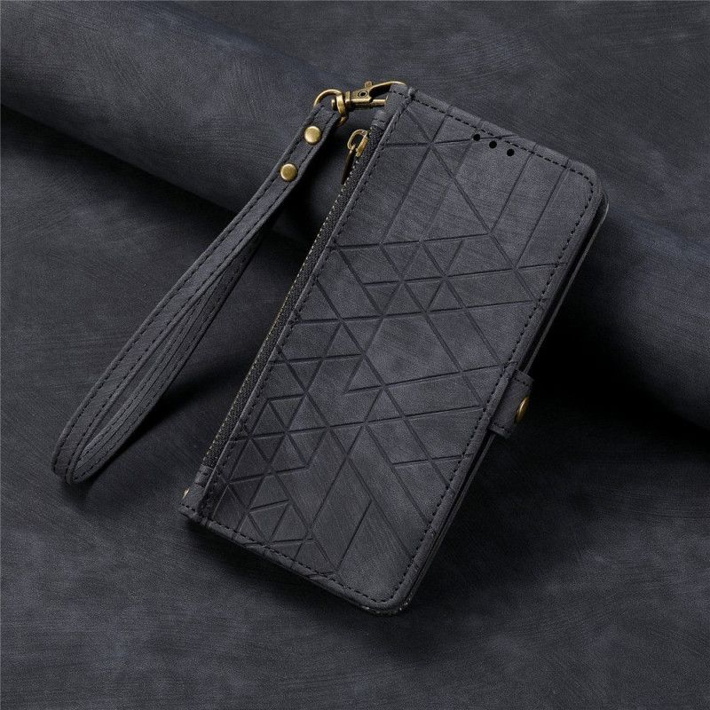 Kožený Kryt Samsung Galaxy A16 5g Peněženka S Geometrickým Vzorem