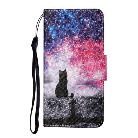 Kožený Kryt Samsung Galaxy A16 5g Vzor Galaktické Kočky