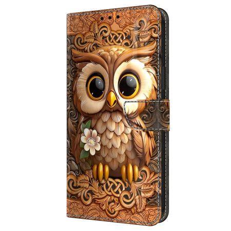 Kožený Kryt Samsung Galaxy A16 5g Vzor Sovy