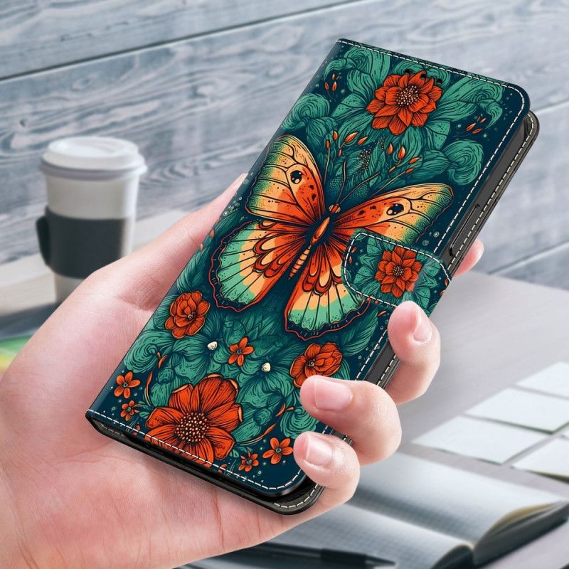 Peněženková Pouzdra Samsung Galaxy A16 5g Kryty Na Mobil Motýlí Moti