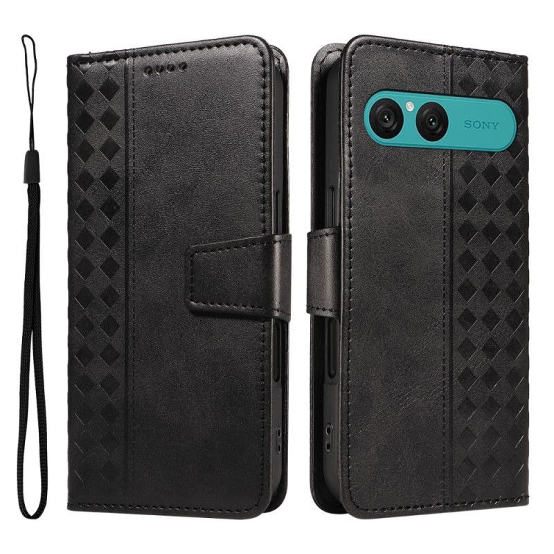 Kožený Kryt Na Sony Xperia 10 Vii Kosočtvercový Vzor