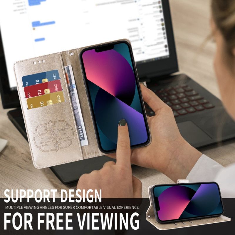 Kožený Kryt Na Sony Xperia 10 Vii Květinový Potisk