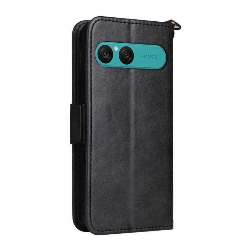 Kožený Kryt Na Sony Xperia 10 Vii Peněženka S Ramenním Popruhem