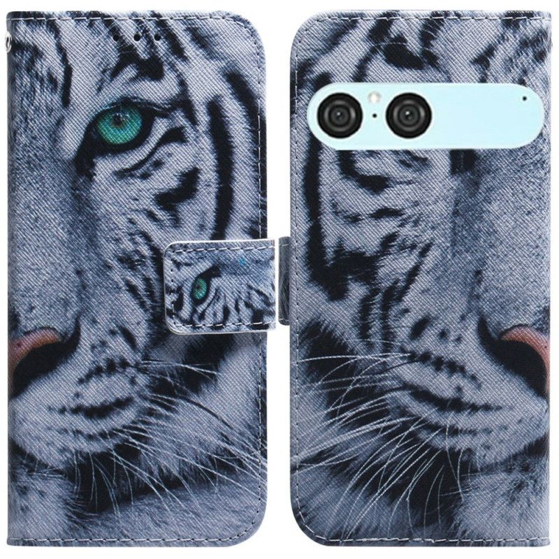 Kožený Kryt Sony Xperia 10 Vii Bílý Tygr