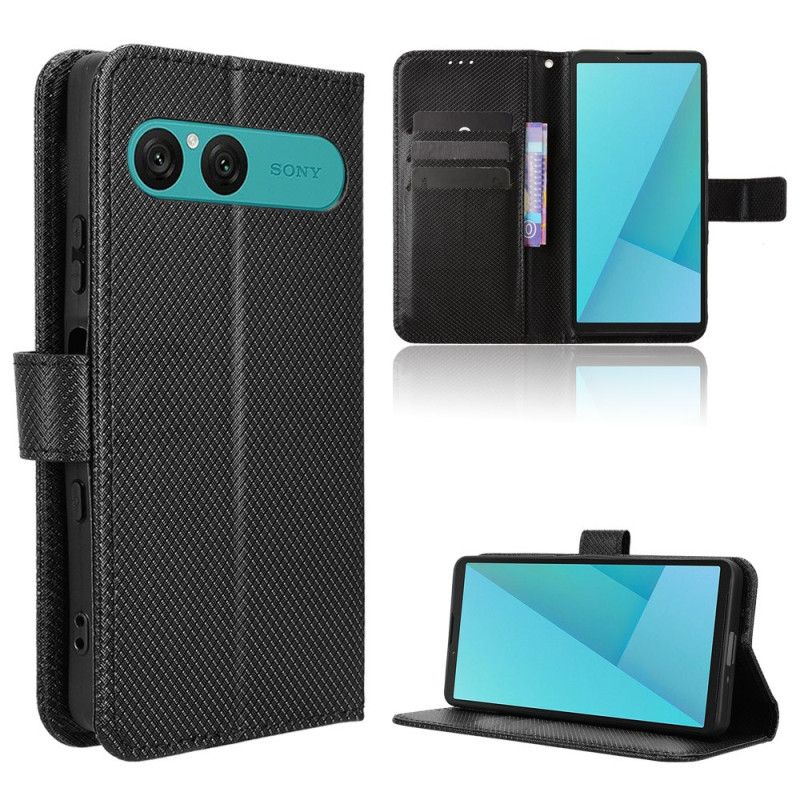 Kožený Kryt Sony Xperia 10 Vii Diamantová Textura