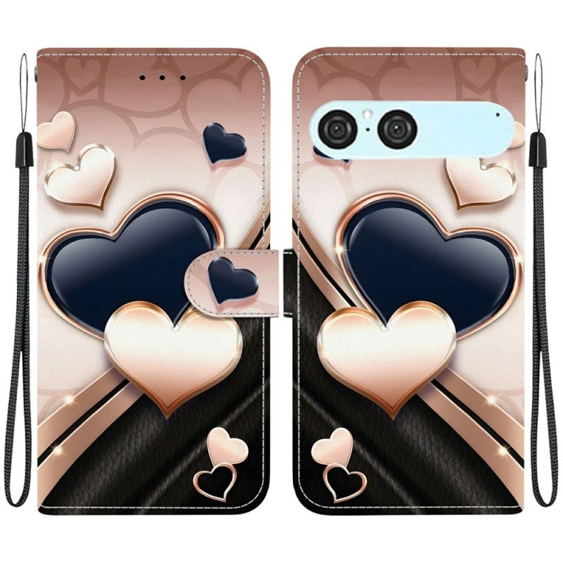 Kožený Kryt Sony Xperia 10 Vii Dvě Srdce