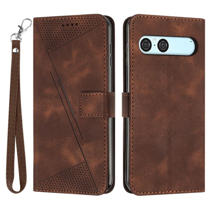 Kožený Kryt Sony Xperia 10 Vii Geometrický Design