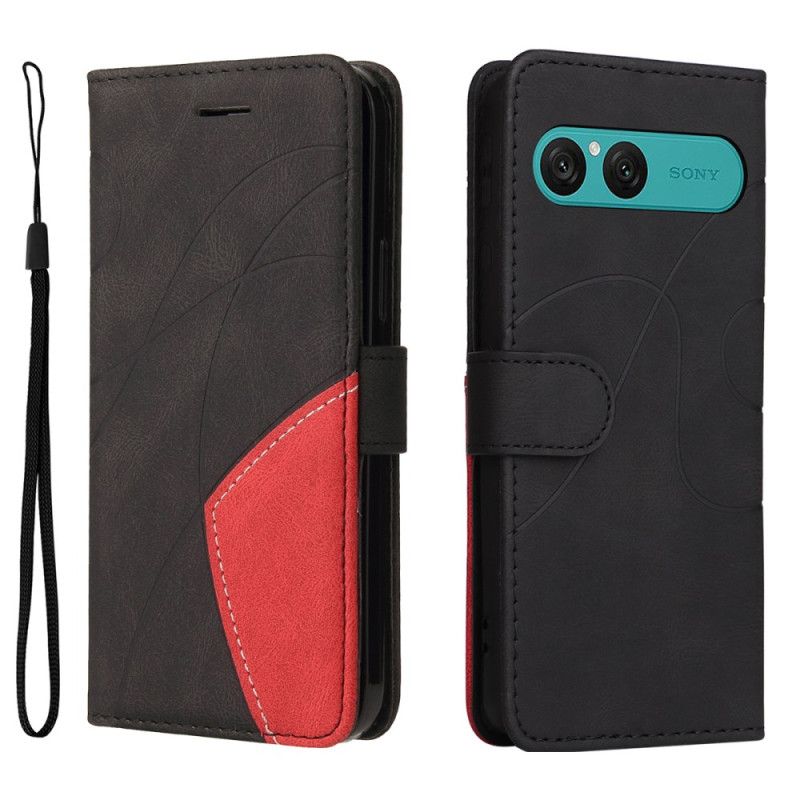 Peněženková Pouzdra Sony Xperia 10 Vii Dvoubarevná Vlnovka