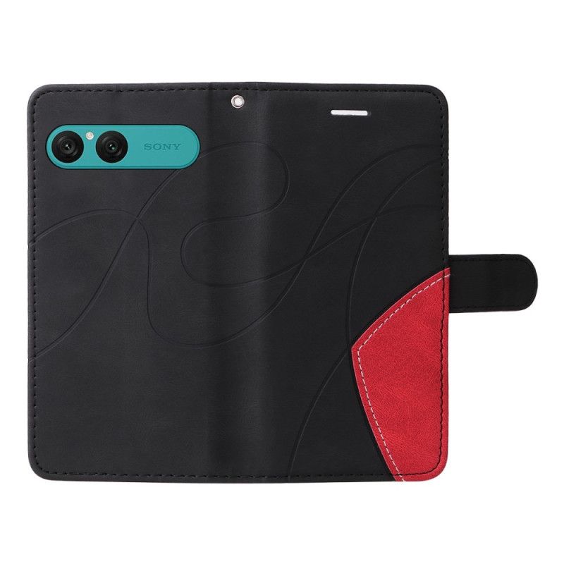 Peněženková Pouzdra Sony Xperia 10 Vii Dvoubarevná Vlnovka
