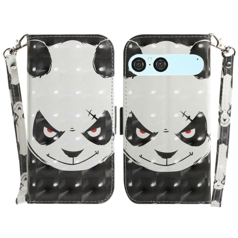 Peněženková Pouzdra Sony Xperia 10 Vii Šňůrka Na Krk S Rozzlobenou Pandou