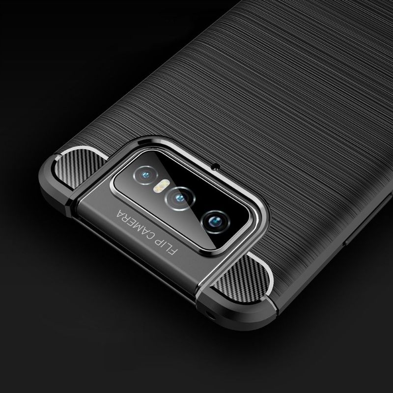 Kryt Na Asus Zenfone 7 / Zenfone 7 Pro Flexibilní Kartáčovaný Efekt