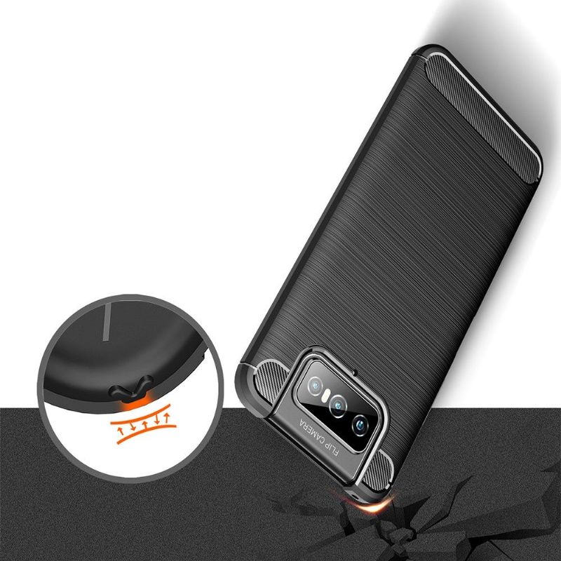 Kryt Na Asus Zenfone 7 / Zenfone 7 Pro Flexibilní Kartáčovaný Efekt
