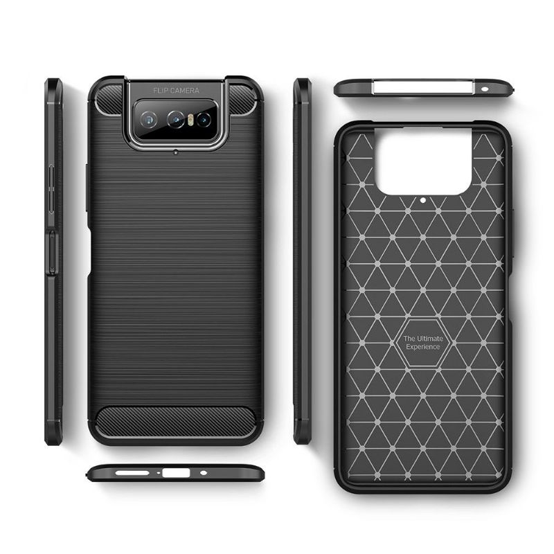 Kryt Na Asus Zenfone 7 / Zenfone 7 Pro Flexibilní Kartáčovaný Efekt