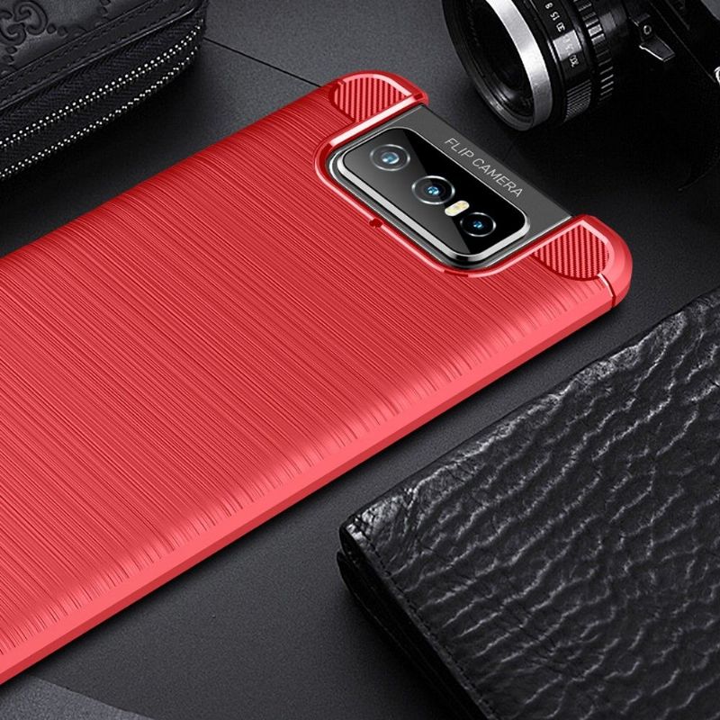 Kryt Na Asus Zenfone 7 / Zenfone 7 Pro Flexibilní Kartáčovaný Efekt