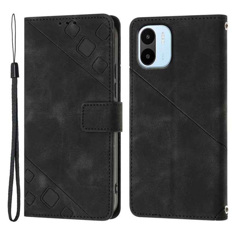 Flipové Pouzdro Na Xiaomi Redmi A1 Na Lana Strappy Styl 70. Let