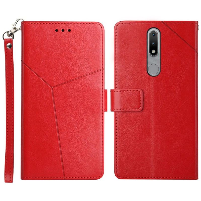 Flipové Pouzdro Na Nokia 2.4 Kožený Efekt Čar Y