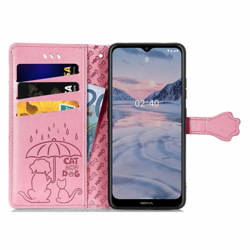 Kožené Pouzdro Na Nokia 2.4 Efekt Reliéfní Kůže Zvířat