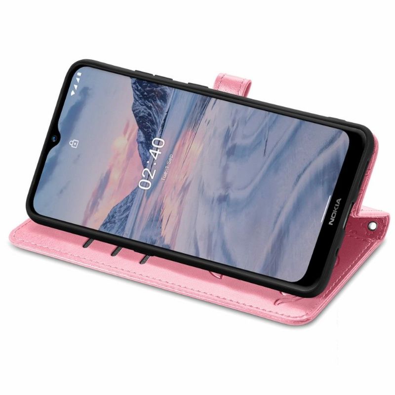 Kožené Pouzdro Na Nokia 2.4 Efekt Reliéfní Kůže Zvířat