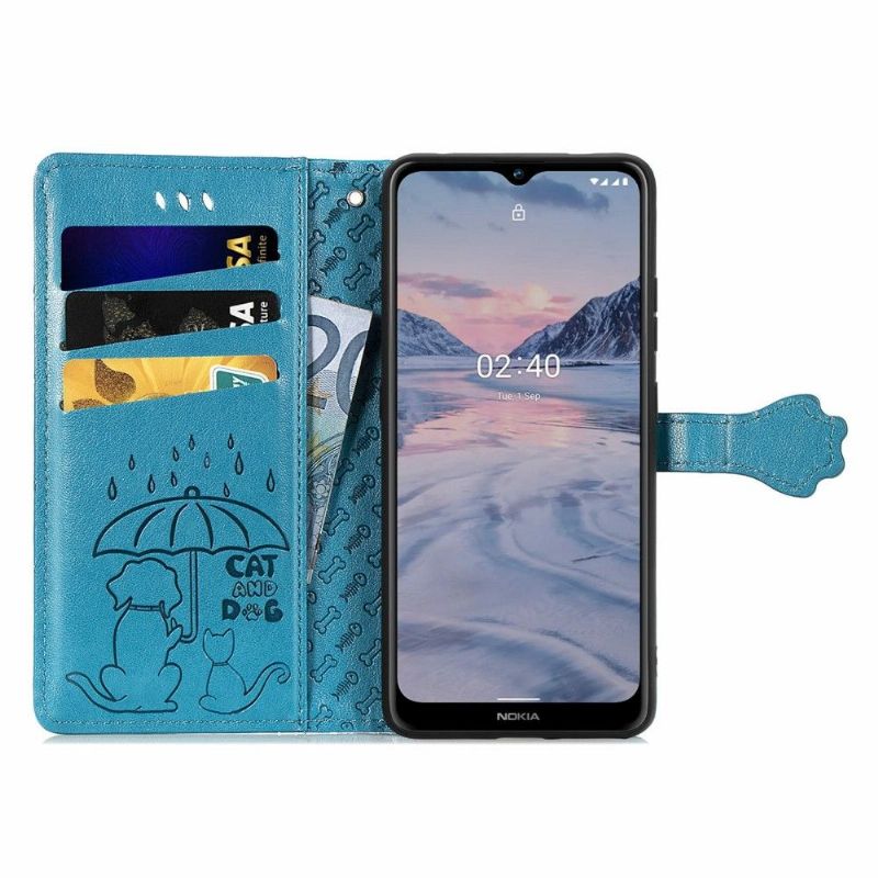 Kožené Pouzdro Na Nokia 2.4 Efekt Reliéfní Kůže Zvířat