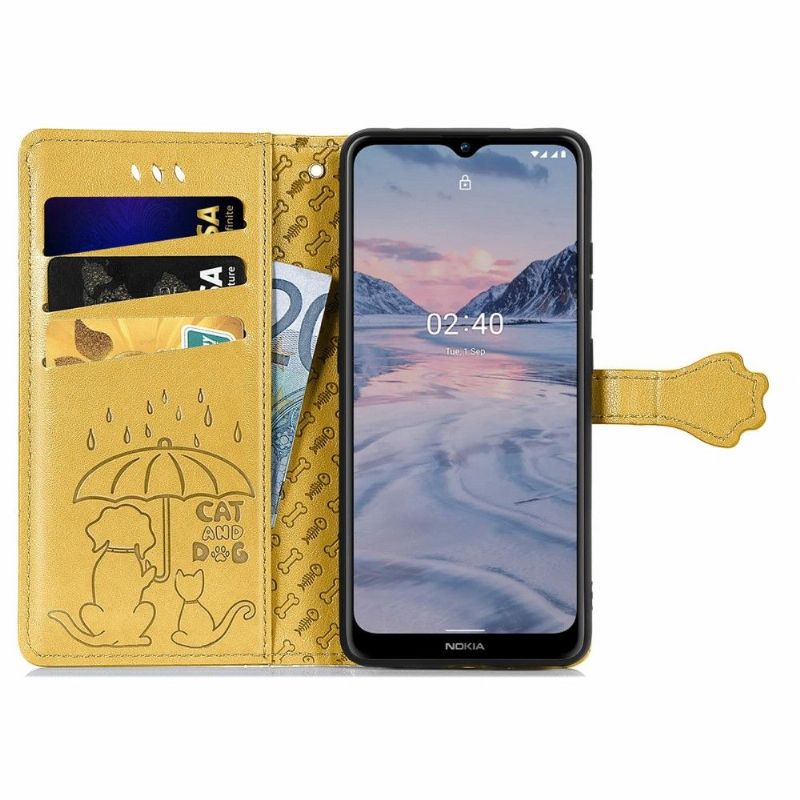 Kožené Pouzdro Na Nokia 2.4 Efekt Reliéfní Kůže Zvířat