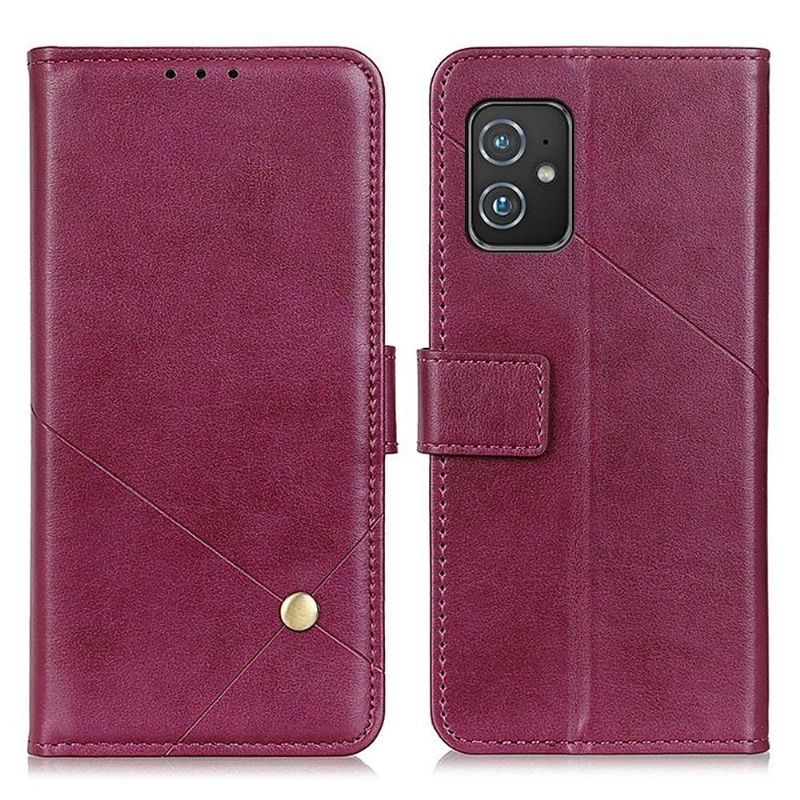Flipové Pouzdro Na Asus Zenfone 8 Kožené Pouzdro Klapka Z Umělé Kůže S Nýtem