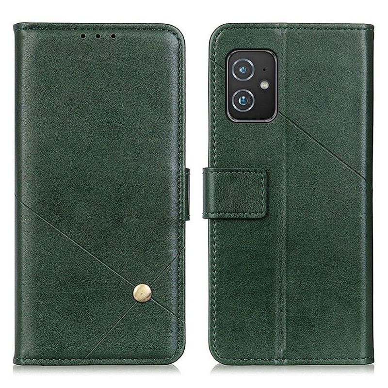 Flipové Pouzdro Na Asus Zenfone 8 Kožené Pouzdro Klapka Z Umělé Kůže S Nýtem
