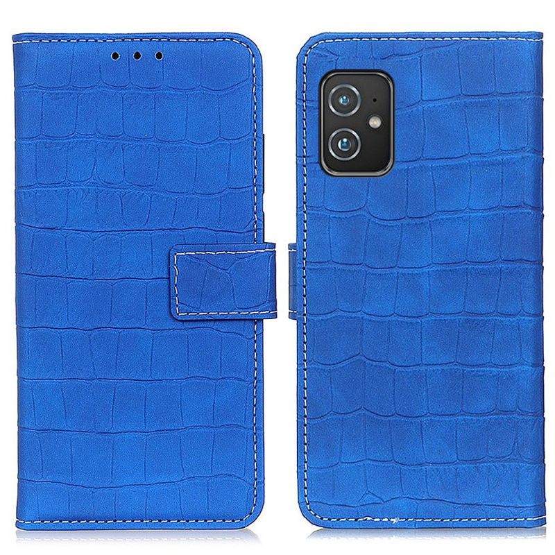 Kožené Pouzdro Na Asus Zenfone 8 Vzhled Imitace Kůže Croc