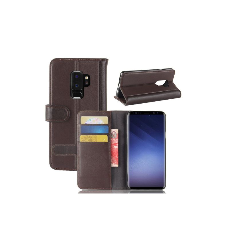 Kožené Pouzdro Na Samsung Galaxy S9 Plus Prémiový Kožený Držitel Karty
