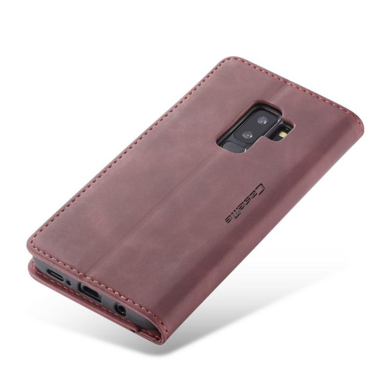 Kožené Pouzdro Na Samsung Galaxy S9 Plus Umělá Kůže - Vínově Červená