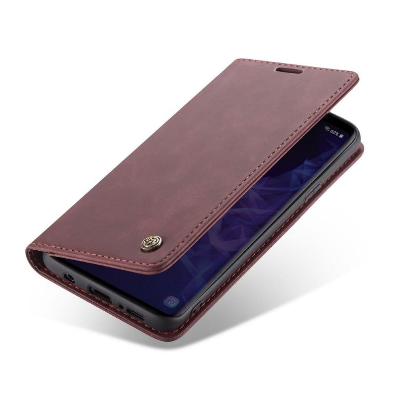 Kožené Pouzdro Na Samsung Galaxy S9 Plus Umělá Kůže - Vínově Červená