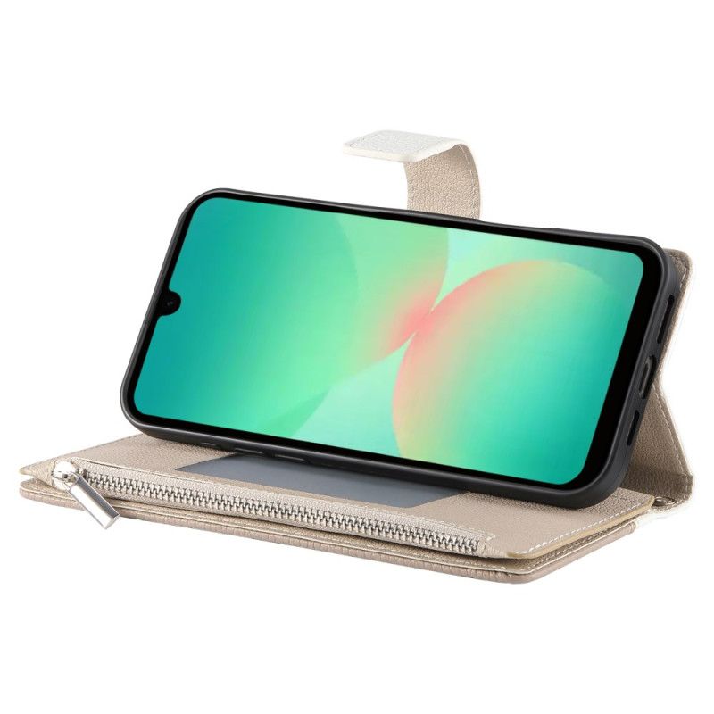 Kožený Kryt Na Samsung Galaxy A17 4g / 5g Peněženka Na Zip A Pásek